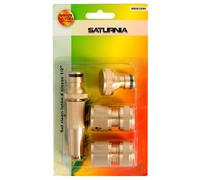 Saturnia - set riego 4 piezas para mangueras 1/2' fabricado en laton.