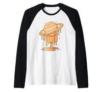 Saturno Derretido Planeta Espacio Sistema Solar Planetas Camiseta Manga Raglan