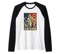 Saturno Dios Romano Agricultura Astrología Icono Camiseta Manga Raglan