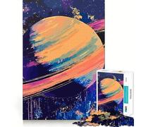 Saturno en el Espacio, Rompecabezas de 1000 Piezas para Adultos, Regalo Ideal para desarrollar la lógica, Juguete Relajante, Bordes Transparentes, Regalo conmovedor (38x26cm)
