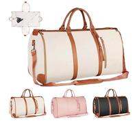 SATUSA Zentotex - Bolsa de viaje plegable para viaje, Zentotex con ruedas, Lucshy Travel Bag,High Capacity Folding Suit Luggage, Convertible Garment Weekender Bag for Travel, blanco