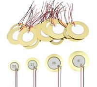 SATUY 32 transductores de disco piezoeléctrico, 4 tamaños de 20 mm, 27 mm, 35 mm, 41 mm, pastillas de micrófono de contacto con cables para guitarra acústica, disparadores de batería, instrumentos