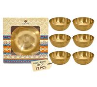 SATVIK - Juego de 12 cuencos grandes de latón para Pooja, cuencos de latón puro para Prasad, meditación, yoga, ofrenda Diwali, suministros de altar Indian Bhog Katori