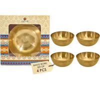 SATVIK - Juego de 4 cuencos grandes de latón para Pooja, cuencos de latón puro para Prasad, meditación, yoga, ofrenda Diwali, suministros de altar Indian Bhog Katori