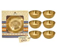 SATVIK - Juego de 8 cuencos Bhog de latón puro para Pooja, Puja Katori indio para meditación, prasad y ofrendas Diwali, suministros de altar budista tibetano (juego de 8)