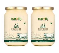 SATVIK PURE GHEE Gir - Ghee de vaca A2, 1 litro, procedente del método Vedic Bilona, Ghee, A2, vaca, desi ghee (paquete de 2)