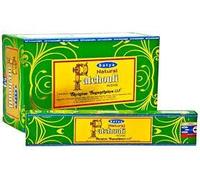 Satya 2 varillas de incienso natural PATCHOULI de 15 g (2 cajas).