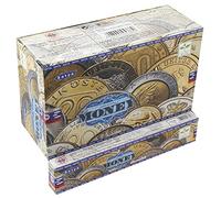 Satya Money - Varillas de incienso con fragancia Aggarbatti, paquete de 12 unidades, aroma para el hogar, aromaterapia, 15 g x 12 unidades (180 g)
