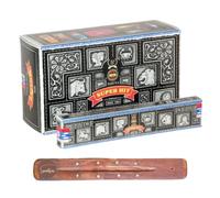 Satya Nag Champa Super Hit Varillas de incienso | x12 unidades | con soporte para varillas de incienso SAMASIA | Utilizado para Suomatherapy, Spa, Yoga, Bodas, Meditación, Curación, Positividad y