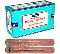 Satya Nag Champa Varillas de incienso | 12 unidades | con 2 varillas de incienso Booghe (Matriz de dinero)