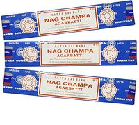 Satya Nag Champa - Varillas de Incienso de 15 Gramos, Paquete de 3 Unidades con Soporte para Varillas de Incienso Giftbrit para meditación, Yoga, relajación, curación y positividad