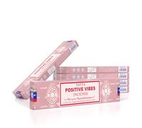Satya Positive Vibes Agarbatti Incense Sticks - Varillas de incienso enrolladas a mano en la India (6 paquetes de 15 gramos)