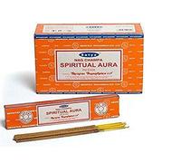 Satya Spiritual Aura - Varillas de incienso Agarbatti, fragancia natural india, paquete de 2