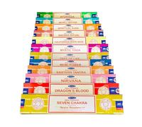 Satya Top Venta colección Pack de 12 (Superhit, Ayurveda tradicional, Namaste, Rosa, Meditación, Reiki, Patchouli, Nag champa, Champa, sándalo, oodh, Lavanda) sabores populares surtidos en 1 paquete