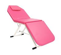 SAUADY Silla de masaje plegable, camilla de masaje, cama de masaje, cama cosmética móvil para cosméticos, spa, salón, tatuaje, mesa de masaje, 3 zonas, color rosa