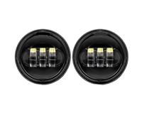 SAUANMNKTP Conjunto De Faros De Motocicleta 2 Faros Antiniebla Para Motocicleta 4,5 Pulgadas LED DRL 30W Impermeables 1/2 Auxiliar Cruce(Black NO Halo)