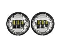 SAUANMNKTP Conjunto De Faros De Motocicleta 2 Faros Antiniebla Para Motocicleta 4,5 Pulgadas LED DRL 30W Impermeables 1/2 Auxiliar Cruce(Sliver NO Halo)