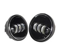 SAUANMNKTP Conjunto De Faros De Motocicleta Faros Antiniebla LED 2 Unidades 4,5 Pulgadas DRL Anillo Halo 30W Redondos Impermeables 1/2 Luz De Cruce Auxiliar(A Black no DRL)