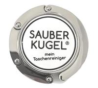 Sauberkugel® Soporte de bolsillo para mesa | Gancho portátil para bolso | Plata | Plegable y compacto | Base antideslizante | Peso hasta 3 kg (blanco)