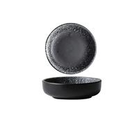 Sauce Bowls Sauce Dishes, Round Ceramic Side Dish Set, Small Seasoning Soy Dipping Bowl Plate for Seasoning, Appetizer, Vinegar, Ketchup(Black and white)