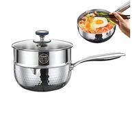 Sauce Pan with Lid, Multi Function Cooking Pot, Stainless Steel with Handle and Pour Spout, Steamer Compatible Kitchen Cookware, Sturdy Induction Safe Saucepan for Frying Boiling and Simmering Meals
