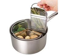 Saucepan Triple Divider And Separator Set - Saves Energy and Space When Cooking. Three Part Professional 18cm Stainless Steel Strainer. Vegetables, Potatoes, Mussels, Boiled Eggs. Pan Not Included.