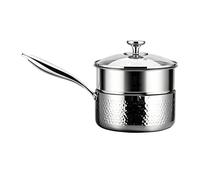 Saucepan, with Non-Coated Cooking Súrface, 1250g, Stainless Steel Frying Pan, Sauce Pot with Lid, Versatile Kitchen Cookware, for Boiling, Simmering, Steaming, Frying, Reheating