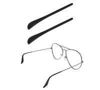 Saucer Calcetines de goma de repuesto compatibles con Ray-Ban Aviator RB3025 | RB3044 | RB3362 | RB3026 Glass, 1 par negro, Talla única