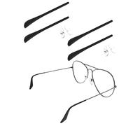 Saucer Kit de almohadillas de repuesto para nariz y almohadillas para orejas de goma compatible con Ray-Ban RB3025 | RB3044 Glass, 2 pares de color negro, Talla única