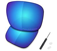 SAUCER Lentes de repuesto de alta calidad, destornillador H20 y piezas de nariz para gafas de sol Oakley Holbrook Metal OO4123 de alta definición, azul glaciar polarizado