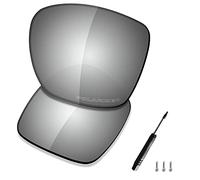 SAUCER Lentes de repuesto premium, destornillador T4 y tornillo para gafas de sol Oakley TwoFace XL OO9350 de alta defensa, metal cromado polarizado
