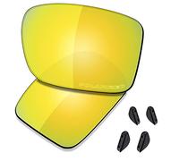 SAUCER Lentes de repuesto prémium para gafas de sol Oakley Double Edge OO9380-66 mm, polarizado oro de 24 quilates, Talla única