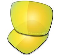 SAUCER Lentes de repuesto prémium para gafas de sol Oakley Holbrook Mix OO9384 | Holbrook Mix Low Bridge Fit OO9385 de alta definición - Oro de 24 quilates polarizado
