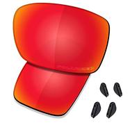 SAUCER Lentes de repuesto premium para gafas de sol Oakley Turbine OO9263 de alta defensa, rojo fuego polarizado
