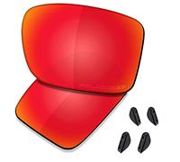 Saucer Lentes de repuesto premium para lentes de sol Oakley Double Edge OO9380 de alta defensa, polarizados rojo fuego