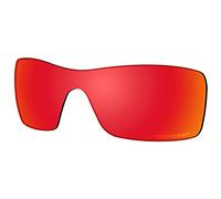 Saucer Lentes de repuesto premium para Oakley Batwolf OO9101 Gafas de sol de alta defensa, color rojo fuego polarizado