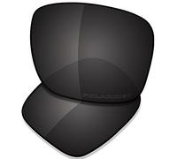 SAUCER Lentes de repuesto prémium para Oakley Holbrook OO9102 | Holbrook Mix OO9384 Gafas de sol de alta definición - Negro Carbón Polarizado