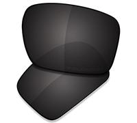 Saucer Lentes de repuesto premium y almohadillas nasales para gafas de sol Oakley Triggerman OO9266 de alta defensa, color negro carbón polarizado