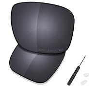 SAUCER Lentes de repuesto premium y destornillador H20 y piezas de nariz para gafas de sol Oakley Holbrook Metal OO4123 de alta definición, escudo negro polarizado