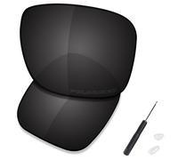 SAUCER Lentes de repuesto premium y destornillador H20 y piezas de nariz para gafas de sol Oakley Holbrook Metal OO4123 de alta definición, color negro carbón polarizado