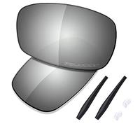 SAUCER Lentes de repuesto premium y kits de goma para gafas de sol Oakley Crosshair 2.0 OO4044 de alta defensa, metal cromado polarizado