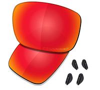 Saucer Lentes de repuesto premium y kits de goma para Oakley Drop Point OO9367 60mm Gafas de sol de alta defensa - Rojo Fuego Polarizado