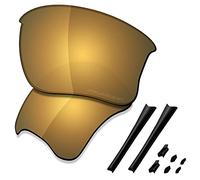 SAUCER Lentes de repuesto premium y kits de goma para Oakley Flak Jacket XLJ | Flak Jacket XLJ Low Bridge Fit Gafas de sol de alta defensa - Bronce dorado polarizado