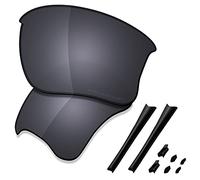 SAUCER Lentes de repuesto premium y kits de goma para Oakley Flak Jacket XLJ | Flak Jacket XLJ Low Bridge Fit Gafas de sol de alta definición - Escudo negro polarizado
