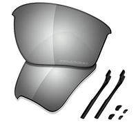 SAUCER Lentes de repuesto prémium y kits de goma para Oakley Half Jacket 2.0 XL OO9154 | Half Jacket 2.0 XL Low Bridge Fit, Metal cromado polarizado, Talla única