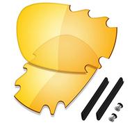 SAUCER Lentes de repuesto premium y kits de goma para Oakley Jawbone Vented Racing Jacket Gafas de sol de alta defensa, color amarillo HD