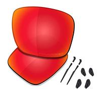 Saucer Lentes de repuesto premium y kits de goma para Oakley Mainlink XL OO9264-61mm Gafas de sol de alta defensa - Rojo Fuego Polarizado