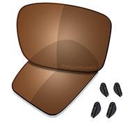 SAUCER Lentes y almohadillas nasales de repuesto prémium para gafas de sol Oakley Double Edge OO9380-66 mm, Marrón ámbar polarizado, Talla única