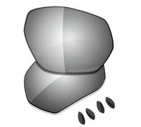 Saucer Lentes y almohadillas nasales de repuesto prémium para gafas de sol Oakley Plazma OO9019 | Plazma Asian Fit OO9019A, Metal cromado polarizado, Taille unique