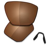 SAUCER Lentes y almohadillas nasales de repuesto prémium para gafas de sol Oakley Targetline OO9397 de alta defensa, marrón ámbar polarizado